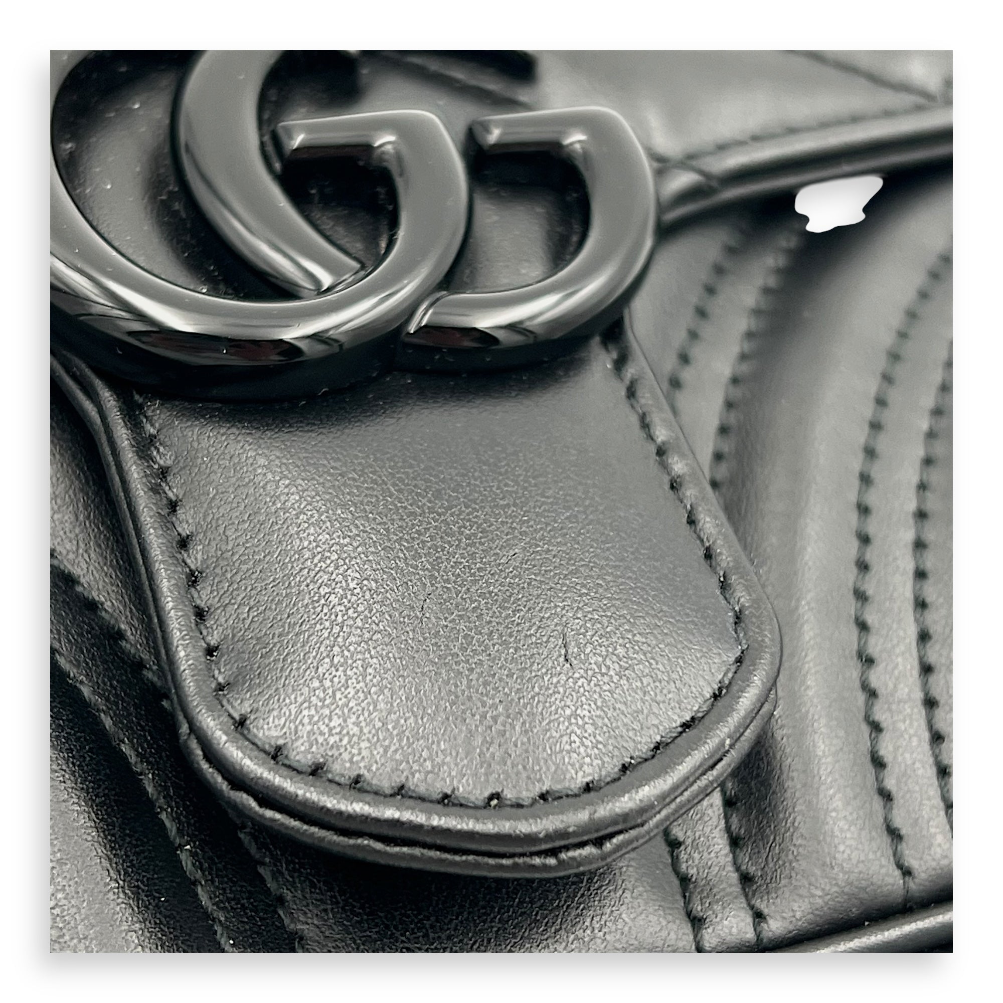 GG Marmont Shoulder Bag Small Black in Calfskin, black hardware - Image 9