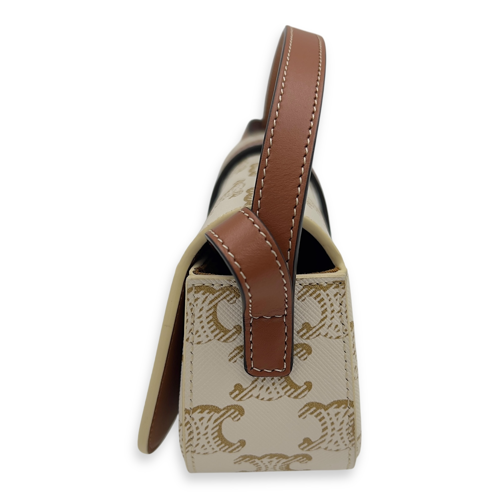 Tabou Shoulder Bag White in Coated Canvas, Gold hardware - Image 5