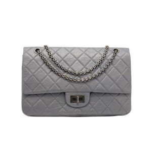 Chanel Grey Quilted Aged Leather Reissue