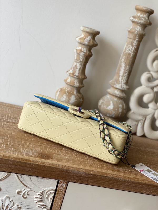 Chanel Medium Classic Handbag Yellow - Image 7