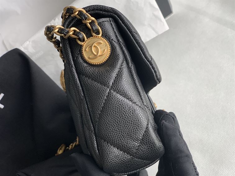 Chanel Mini Flap Bag Black Shiny Calfskin - Image 7