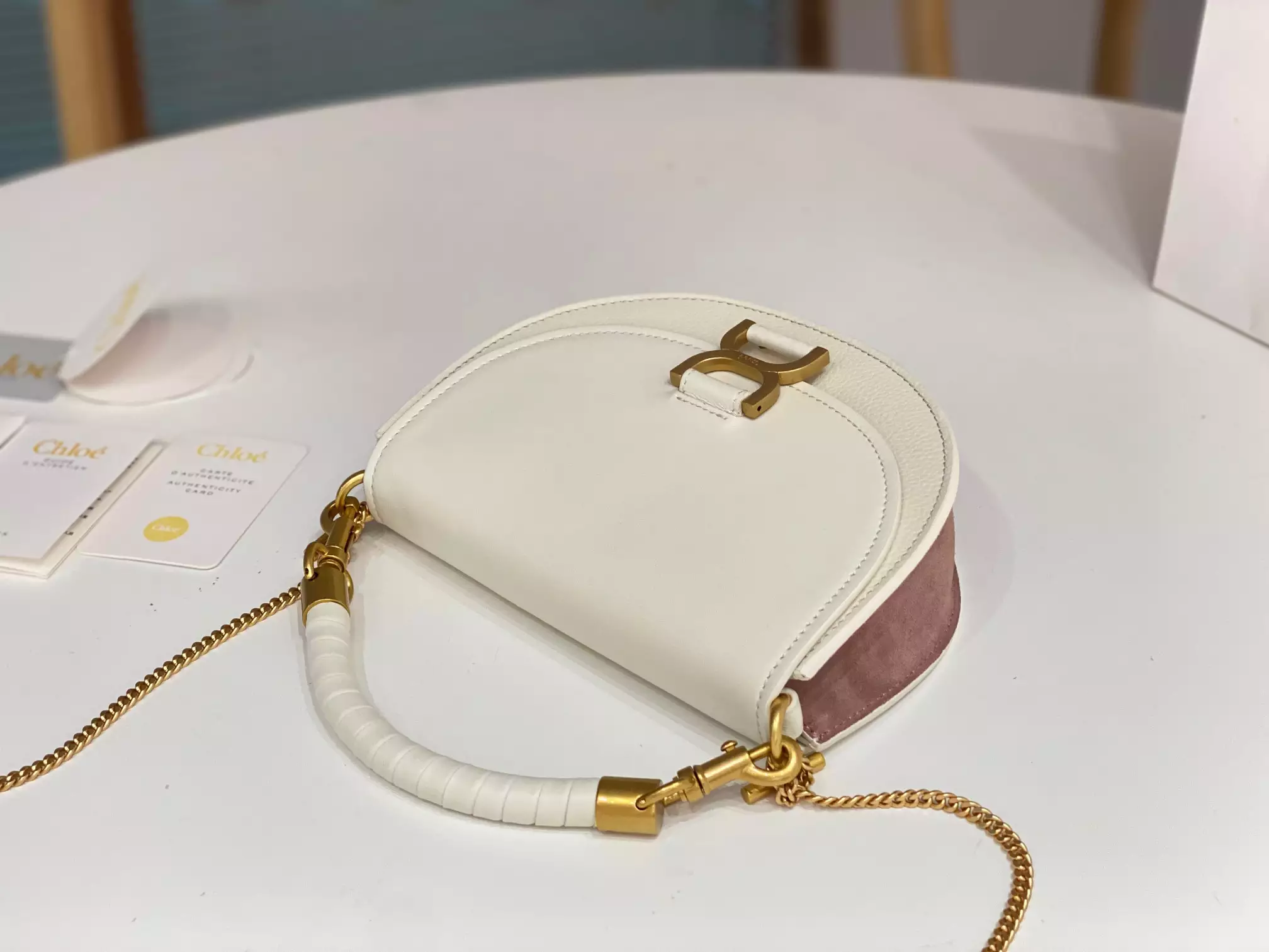 Chloé Marcie Chain Flap Bag in Misty Ivory - Repbags.ru - Image 4