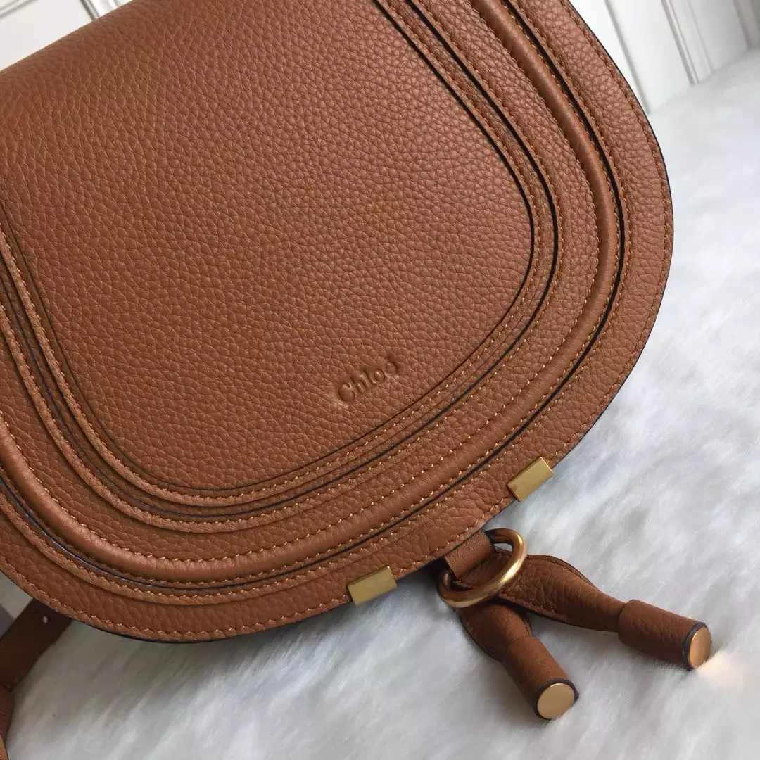 Chloé Marcie Tan Medium Saddle Bag - Repbags.ru - Image 5
