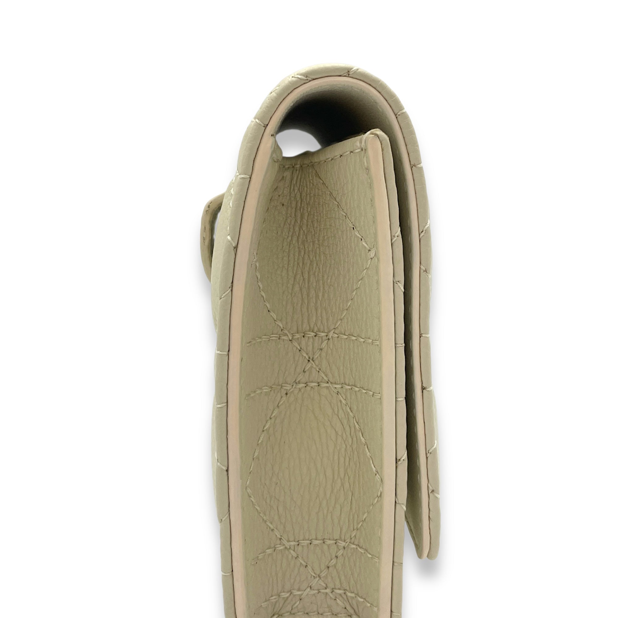 Dior Caro Pouch White in Calfskin, Gold hardware - Image 9