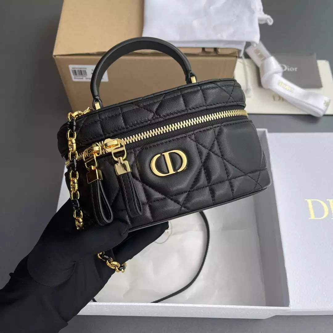 Dior Caro Mini Vanity Case Macrocannage Lambskin - Repbags.ru - Image 10