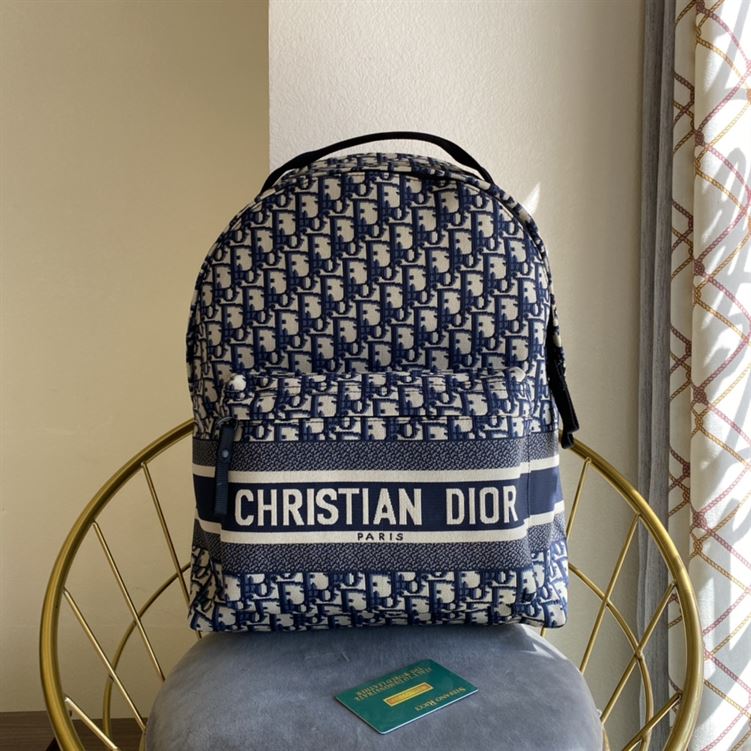 DiorTravel backpack Blue Dior Oblique Jacquard - DB009 - Image 4