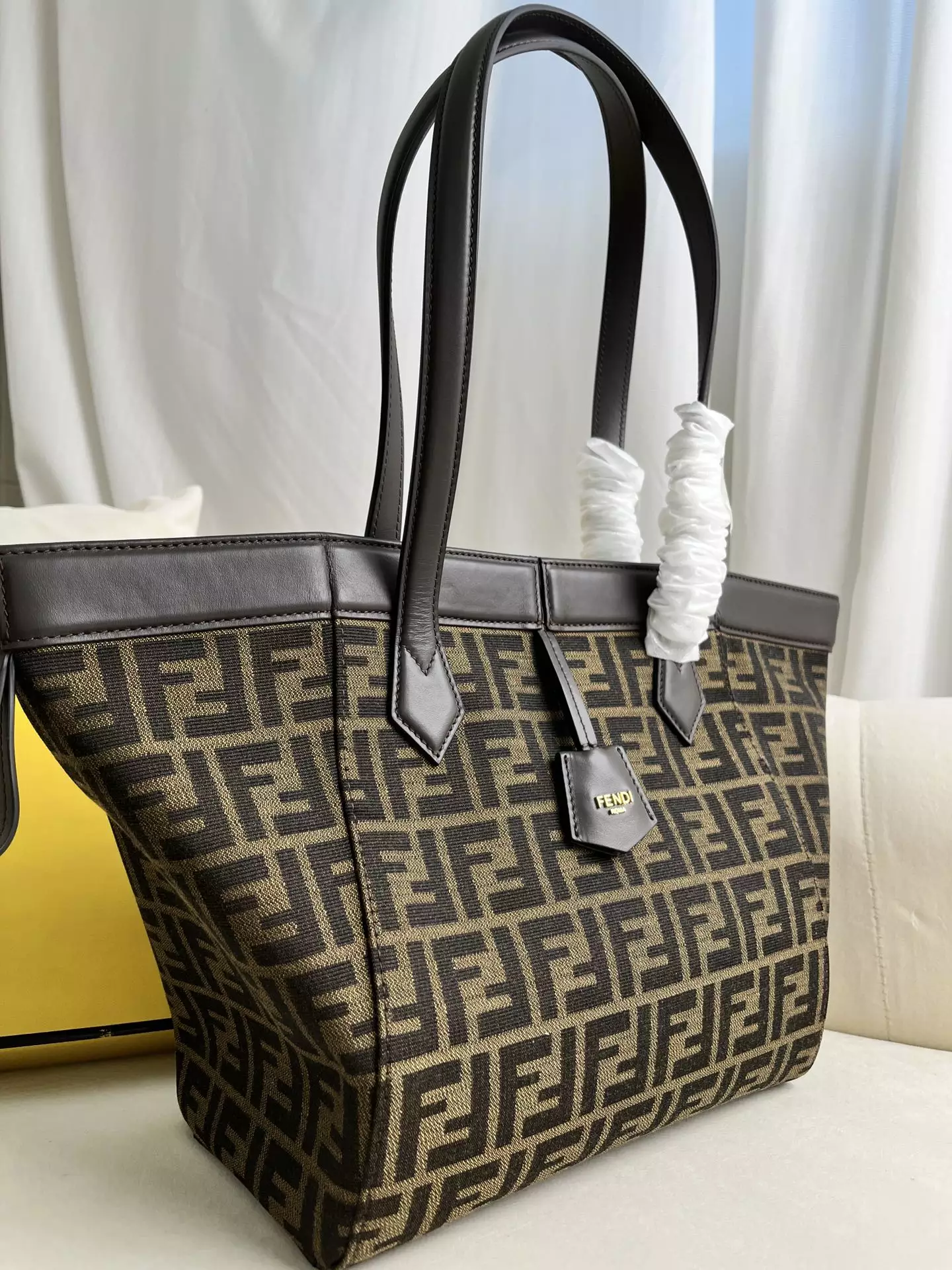 Fendi Origami Medium Brown FF Jacquard Bag - Repbags.ru - Image 4