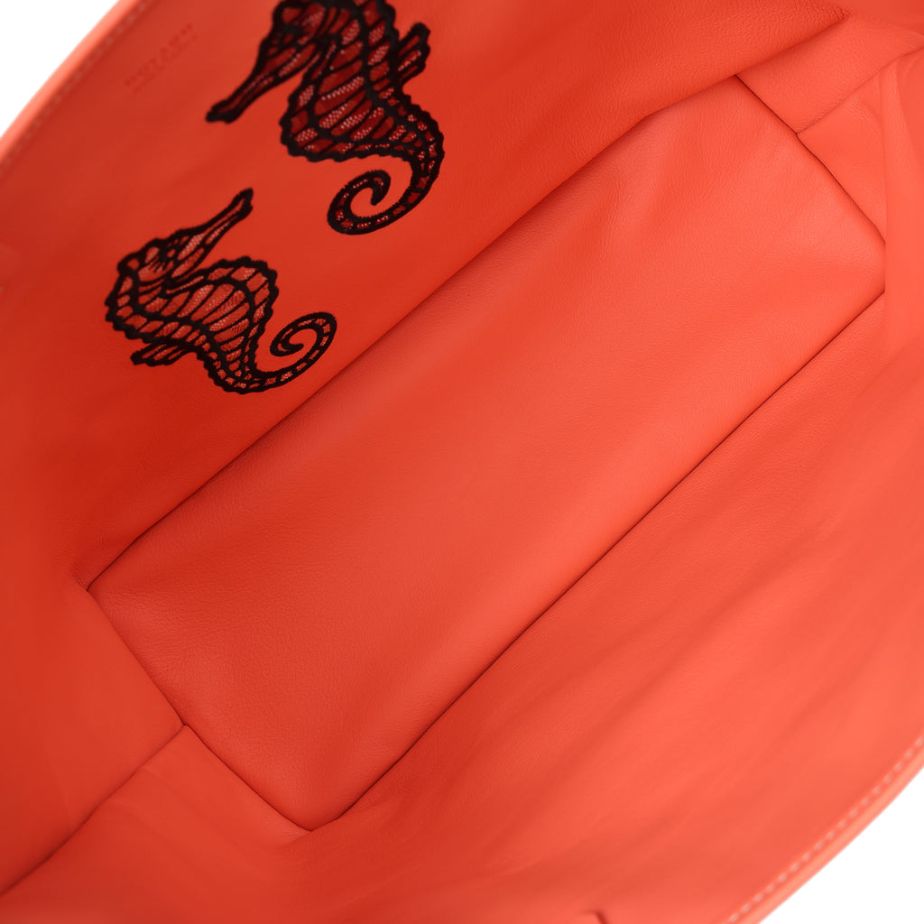 Goyard Goyardine Coral Anjou PM Embroidered Seahorse Bag Palladium Hardware - Image 9