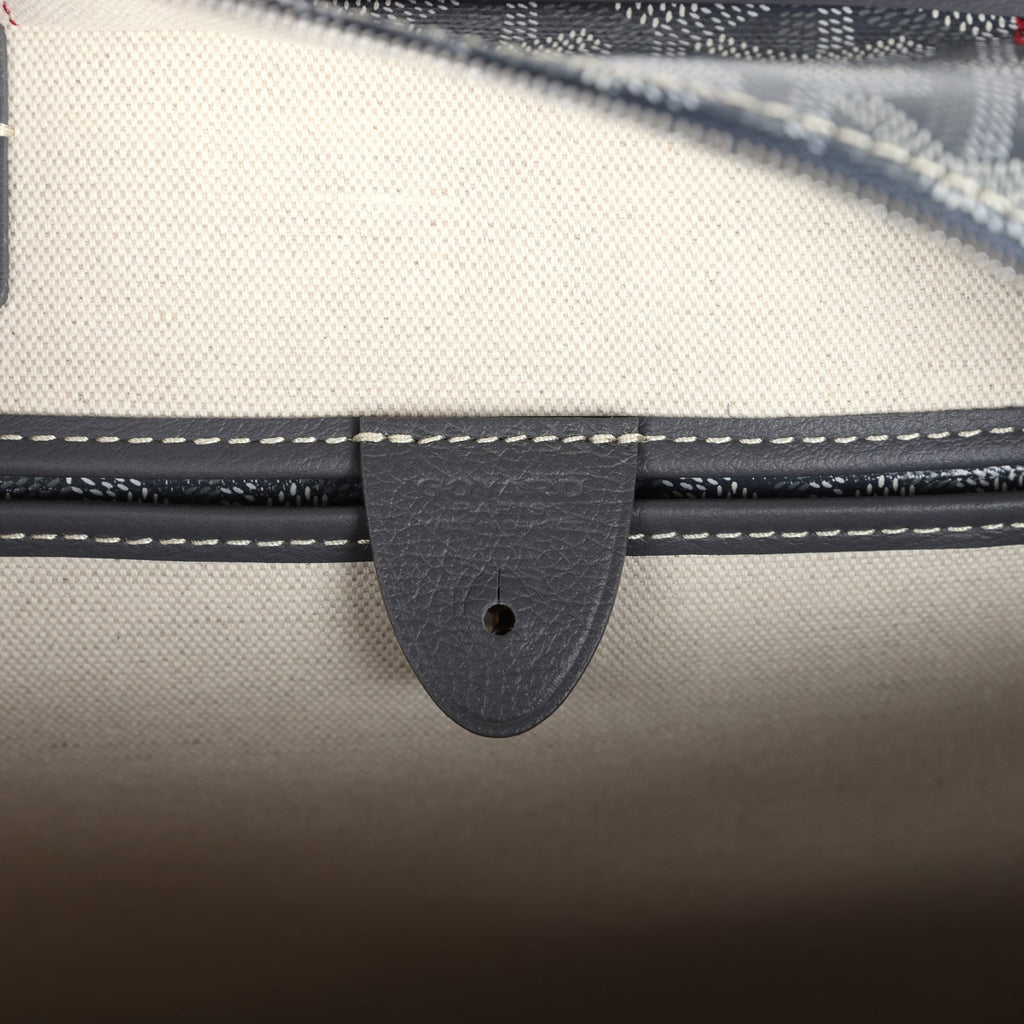 Goyard Goyardine Artois Tote PM Grey Canvas & Chevroches Calfskin Palladium Hardware - Image 10