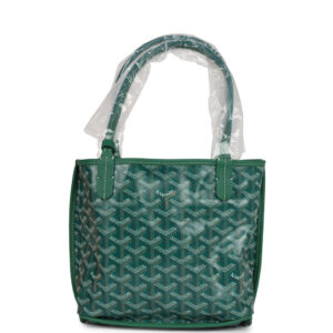 Goyard Goyardine Anjou Green Mini Bag Palladium Hardware