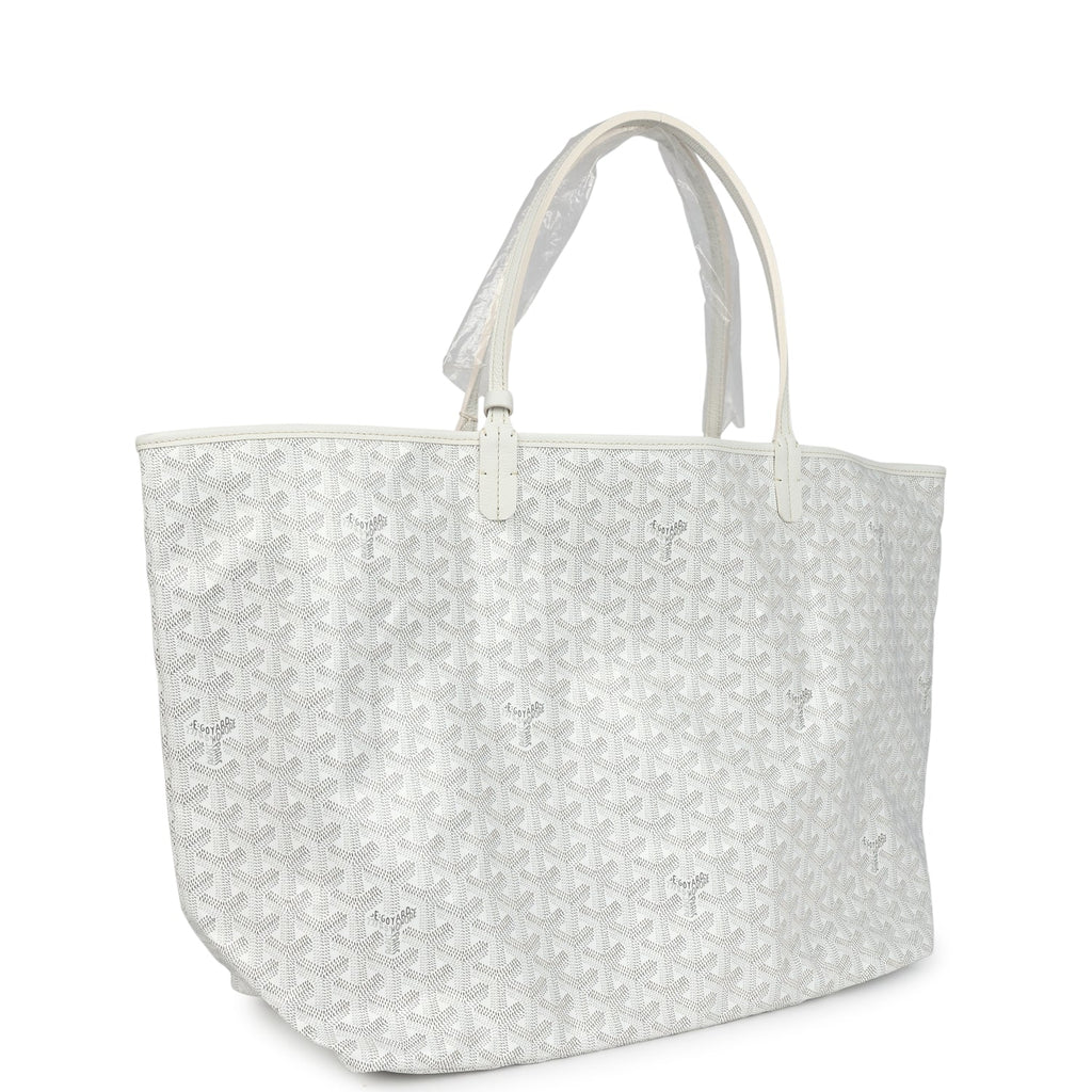 Goyard Goyardine Canvas White Saint Louis GM Tote Palladium Hardware - Image 3