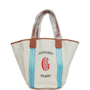 Goyard Goyardine Turquoise Belharra Reversible Beach Tote Bag