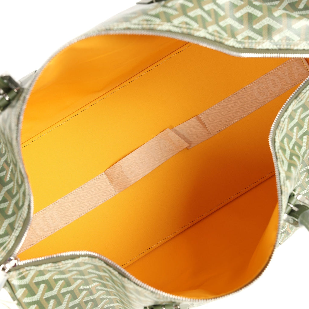 Goyard Boston 50 Bag Khaki Goyardine Canvas & Cervon Calfskin Palladium Hardware - Image 10