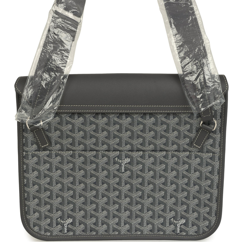 Goyard Coursier Messenger Bag Grey Goyardine Canvas & Chevroches Calfskin Palladium Hardware - Image 5