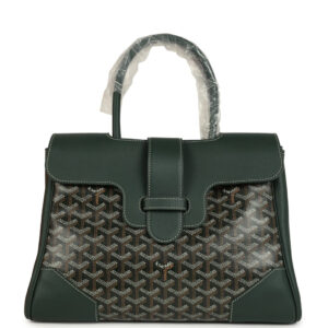 Goyard Saigon Tote Dark Green Goyardine Canvas Palladium Hardware