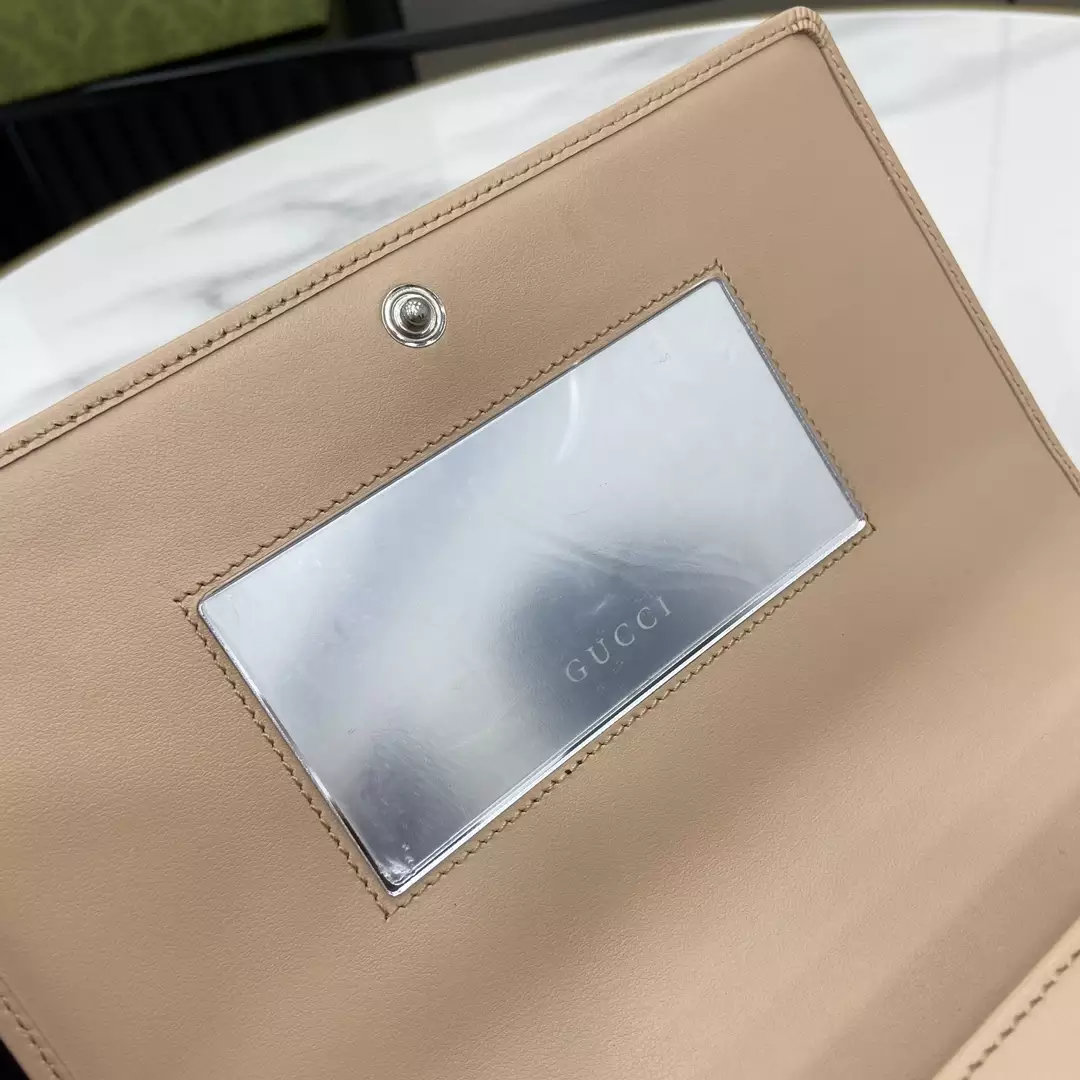 GG Marmont Chain Wallet in Light Beige Leather - Repbags.ru - Image 9