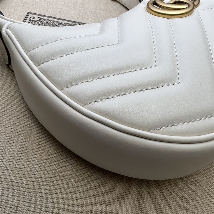 GG Marmont half-moon-shaped mini bag white leather - Image 11
