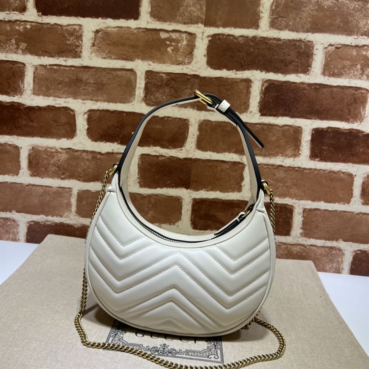 GG Marmont half-moon-shaped mini bag white leather - Image 4