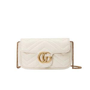 GG Marmont leather super mini bag White
