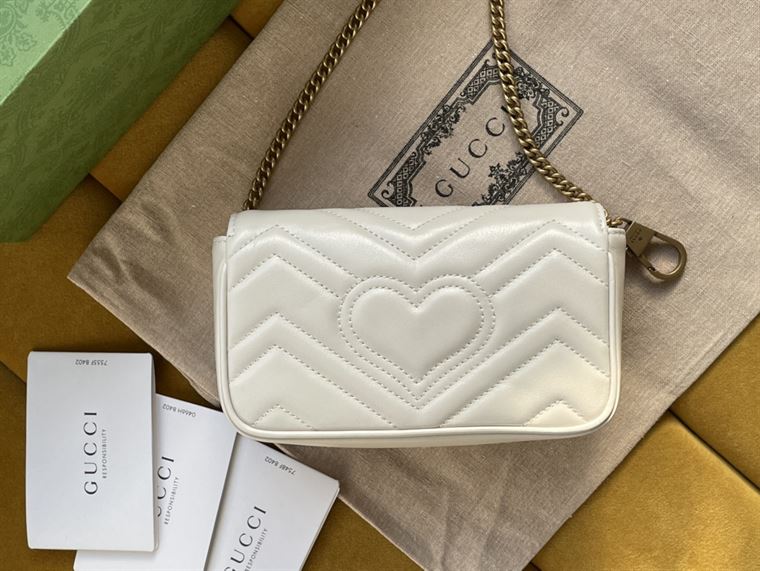 GG Marmont leather super mini bag White - Image 4