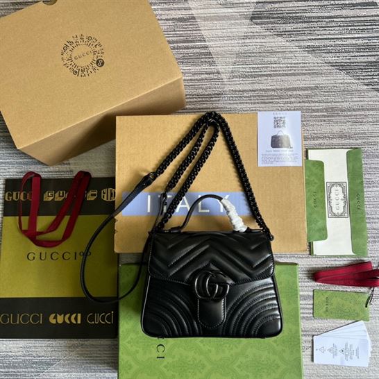 GG Marmont mini top handle bag Black - Image 3