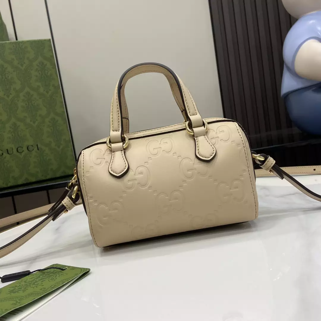 GG Super Mini Top Handle Bag Light Beige Leather - Repbags.ru - Image 10