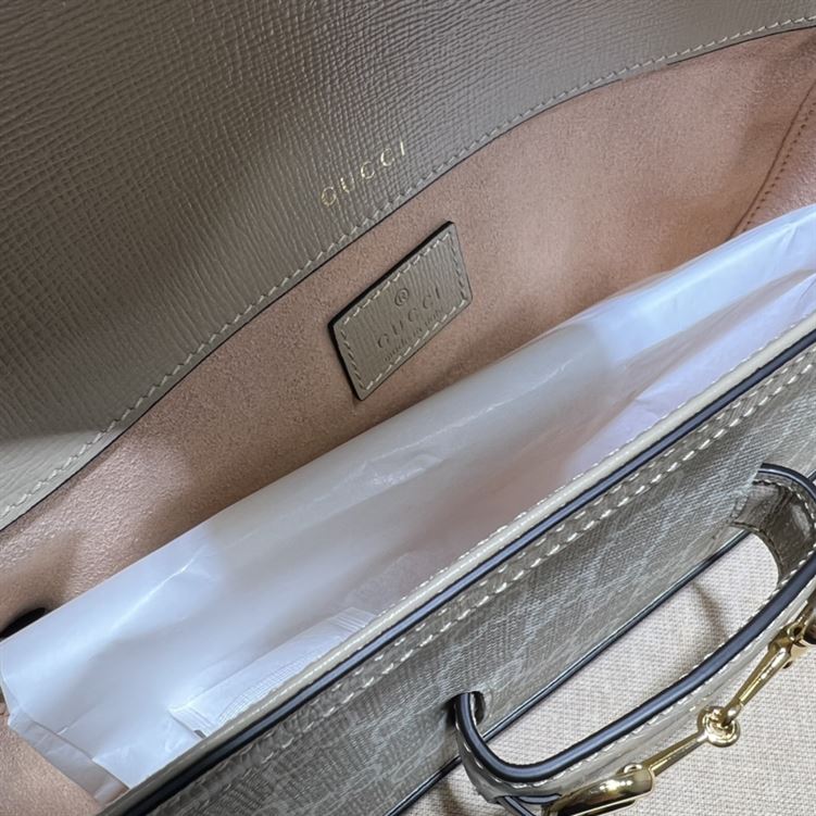 Gucci Horsebit 1955 shoulder bag Beige white GG Supreme canvas - GB126 - Image 7