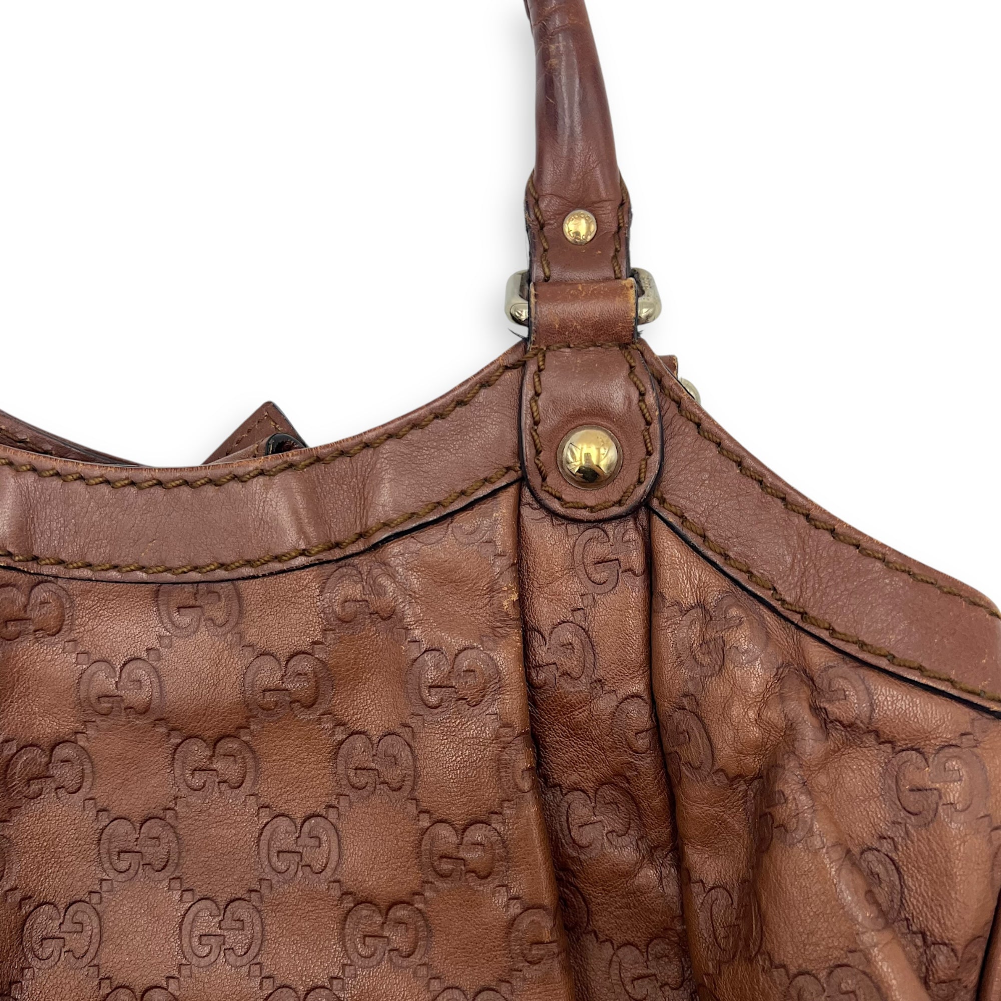 Shukey Shoulder Bag Brown in Calfskin, Gold hardware - Image 22
