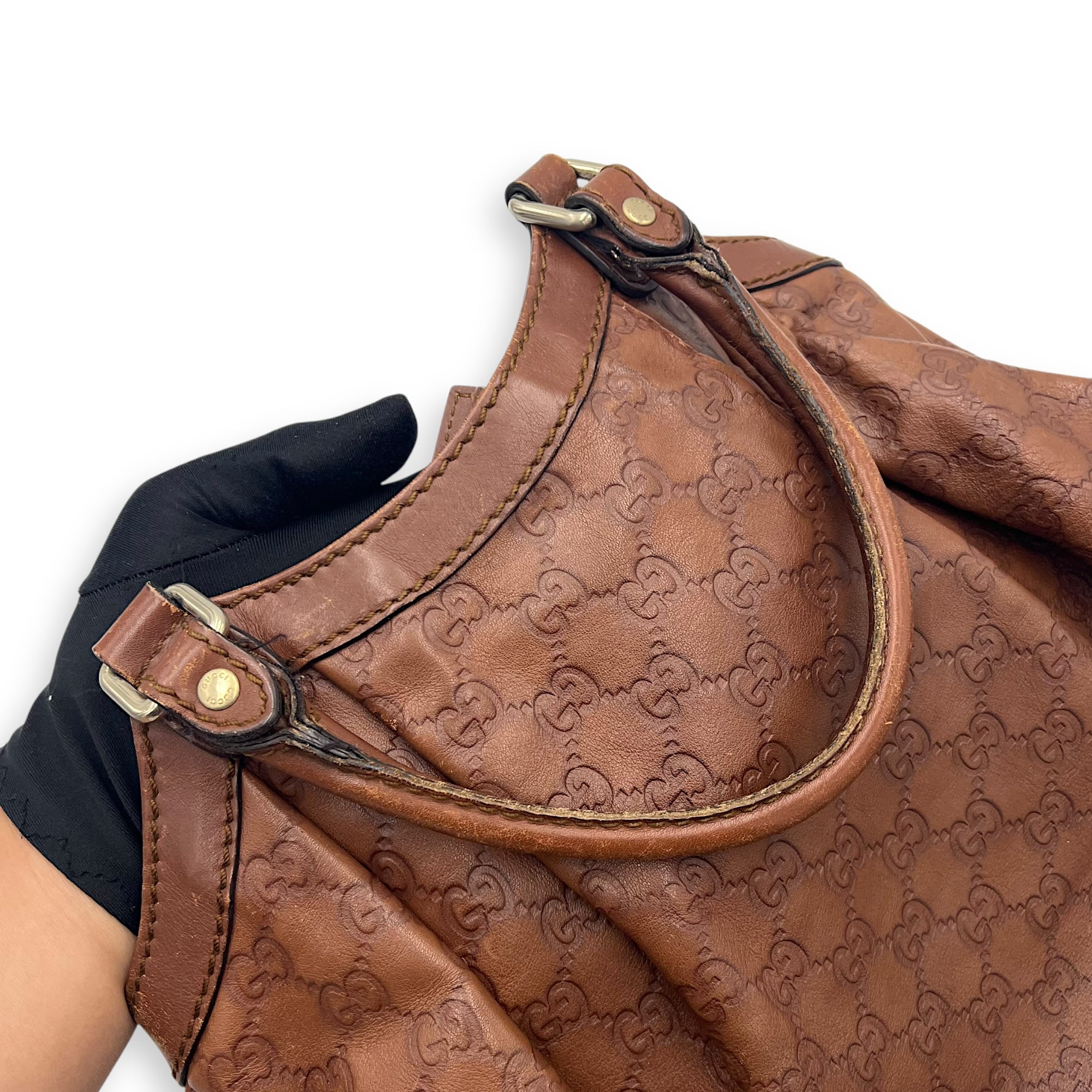 Shukey Shoulder Bag Brown in Calfskin, Gold hardware - Image 23