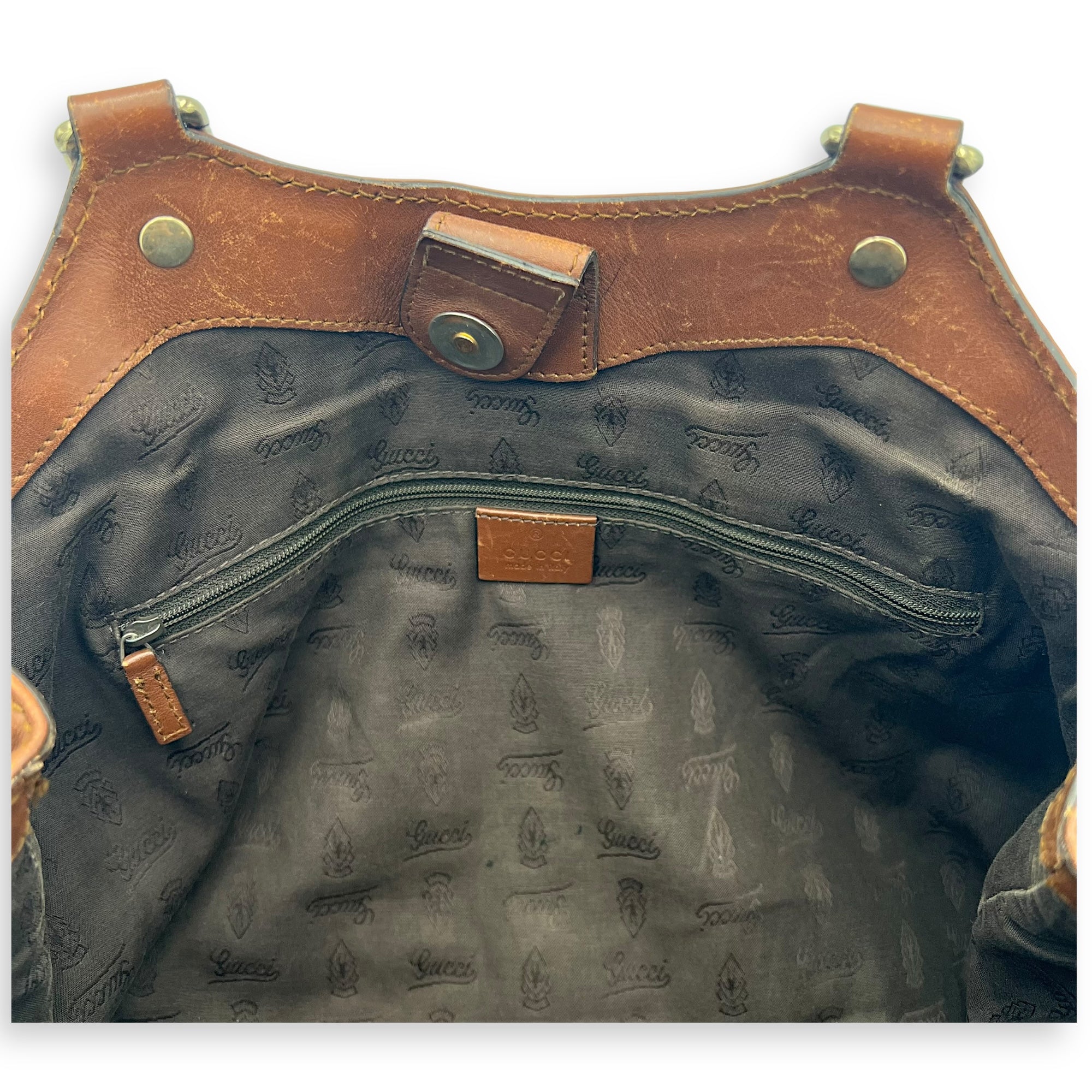 Shukey Shoulder Bag Brown in Calfskin, Gold hardware - Image 8