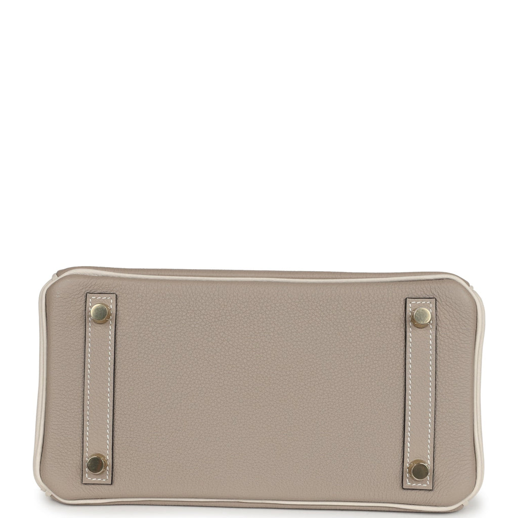 Hermes Special Order (HSS) Birkin 25 Gris Tourterelle and Craie Togo Brushed Gold Hardware - Image 7