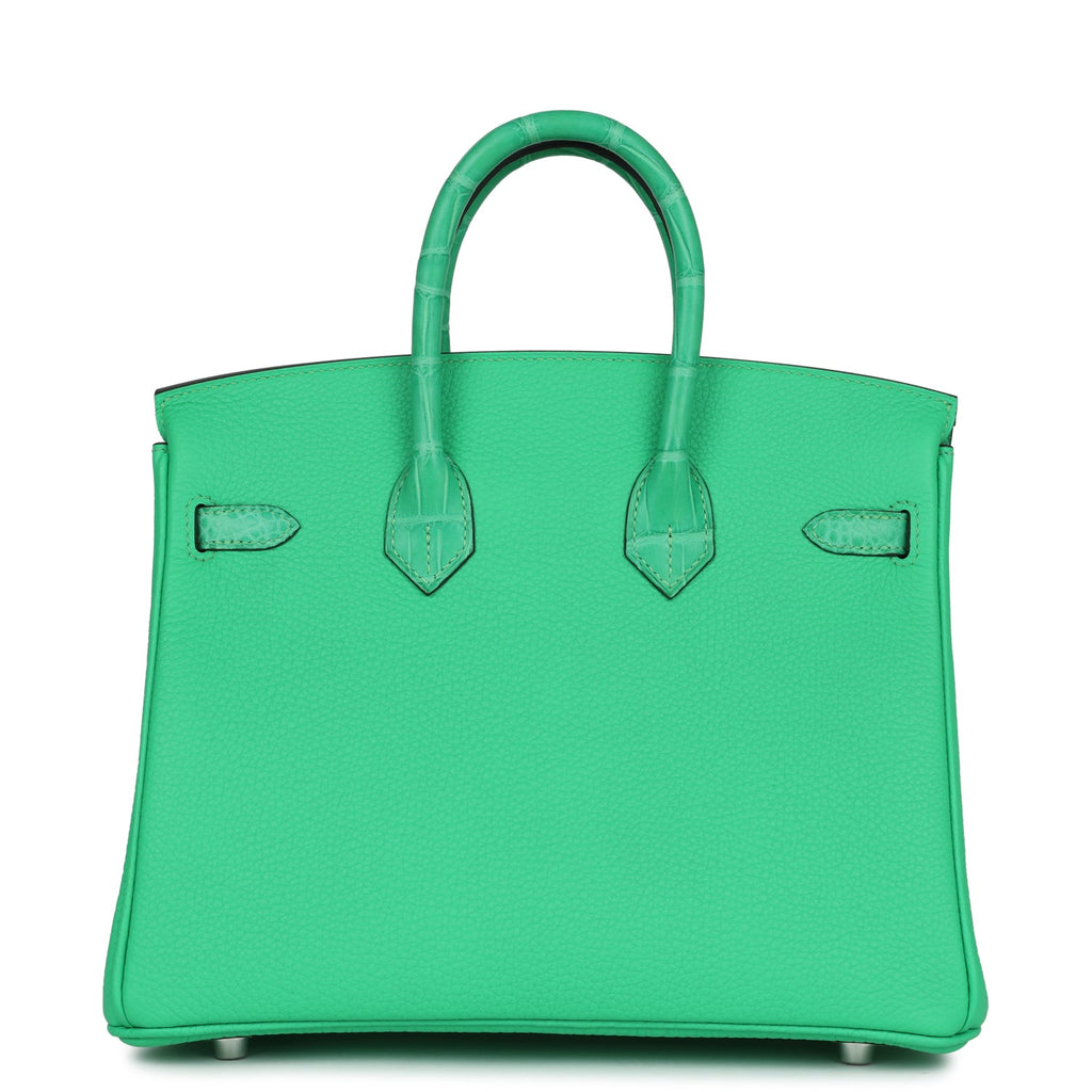 Hermes Birkin 25 Vert Comics Togo and Matte Alligator Touch Palladium Hardware - Image 5