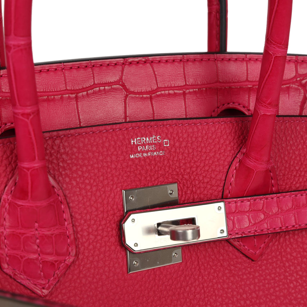 Hermes Birkin 30 Framboise Matte Alligator Togo Touch Palladium Hardware - Image 8