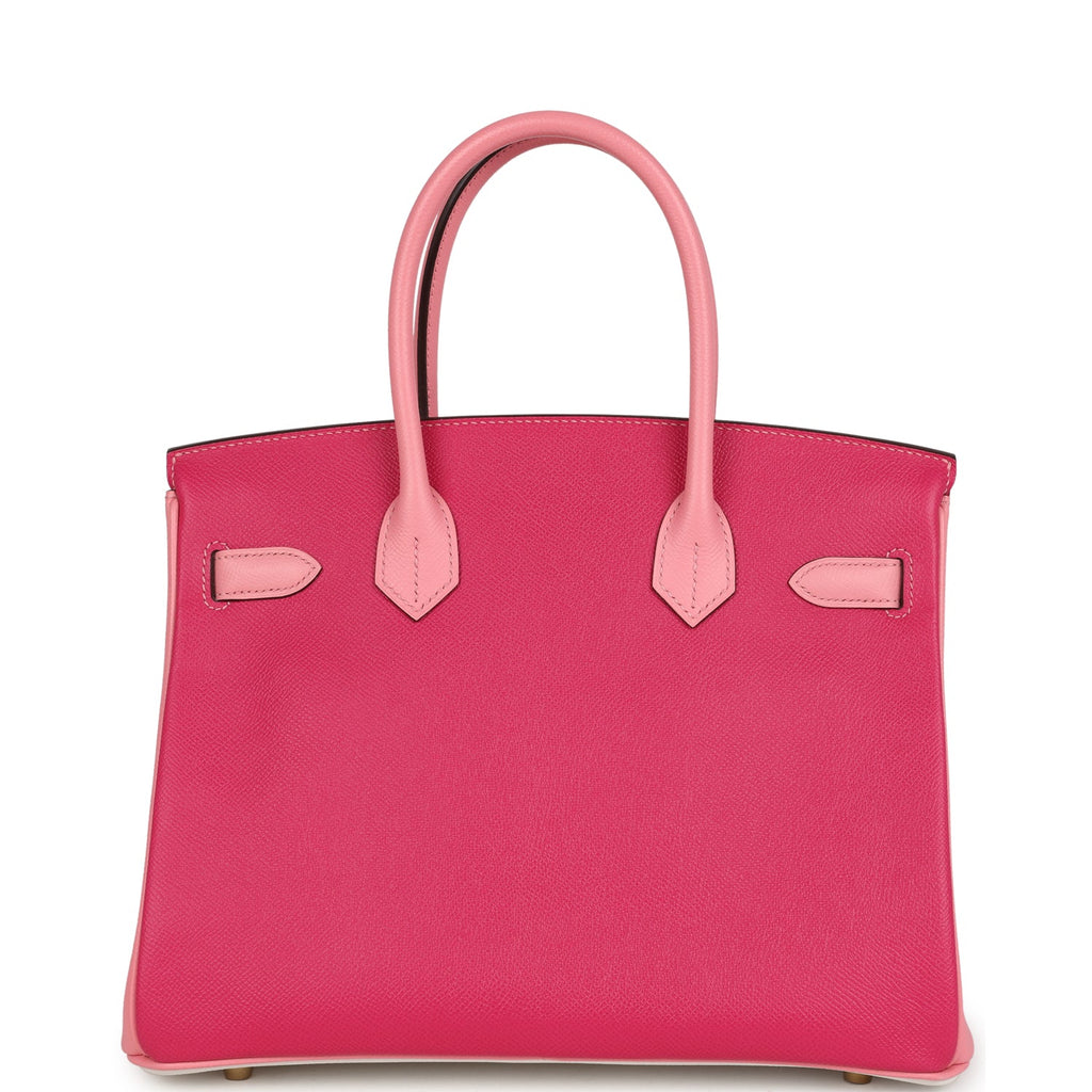 Pre-owned Hermes Special Order (HSS) Birkin 30 White, Rose Confetti and Rose Tyrien Epsom Brushed Gold Hardware - Image 5