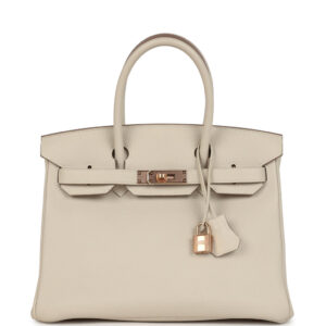 Hermes Birkin 30 Craie Togo Rose Gold Hardware