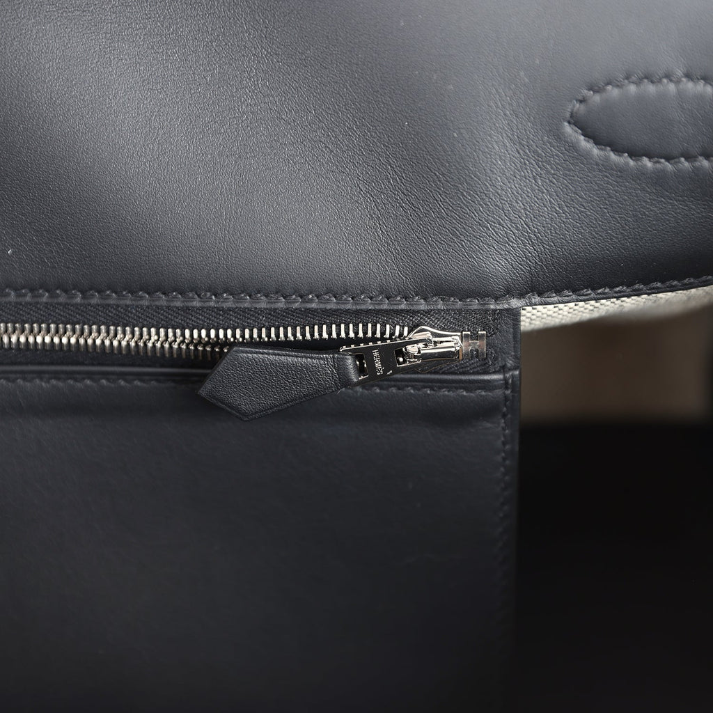 Hermes Shoulder Birkin Light 39 Multicolor Toile and Black Swift Palladium Hardware - Image 10