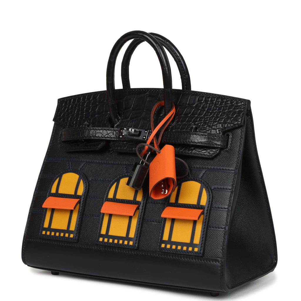 Hermes "Midnight" Faubourg Birkin Sellier 20 So Black Matte Alligator Black Hardware - Image 6