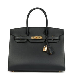 Pre-owned Hermes Birkin Sellier 30 Bleu Minuit Monsiuer Gold Hardware