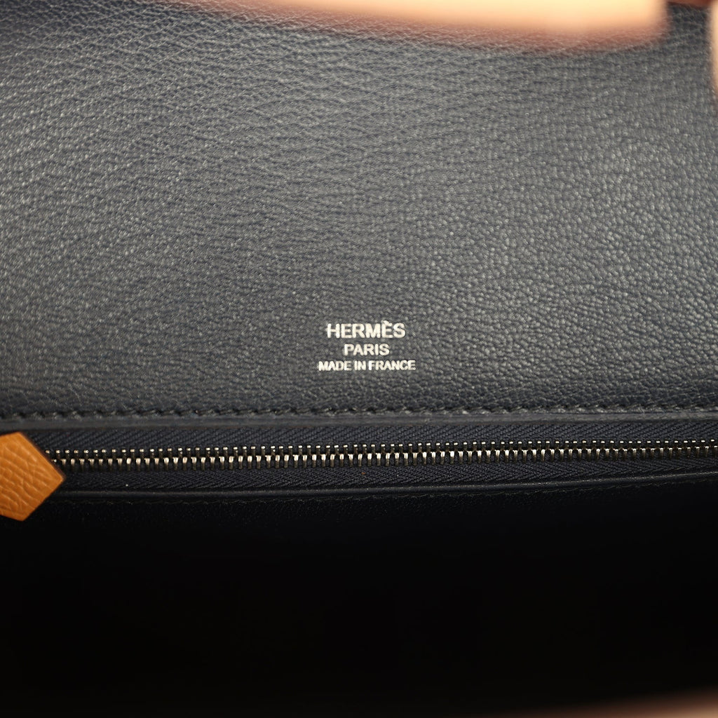 Pre-owned Hermes Casaque Birkin Sellier 30 Sesame and Etoupe Epsom Palladium Hardware - Image 8