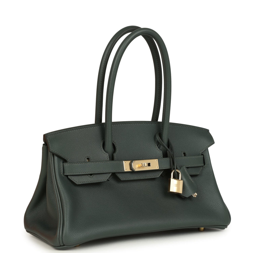 Hermes Shoulder Birkin Light 29 Vert Mangrove Evercolor Permabrass Hardware - Image 3