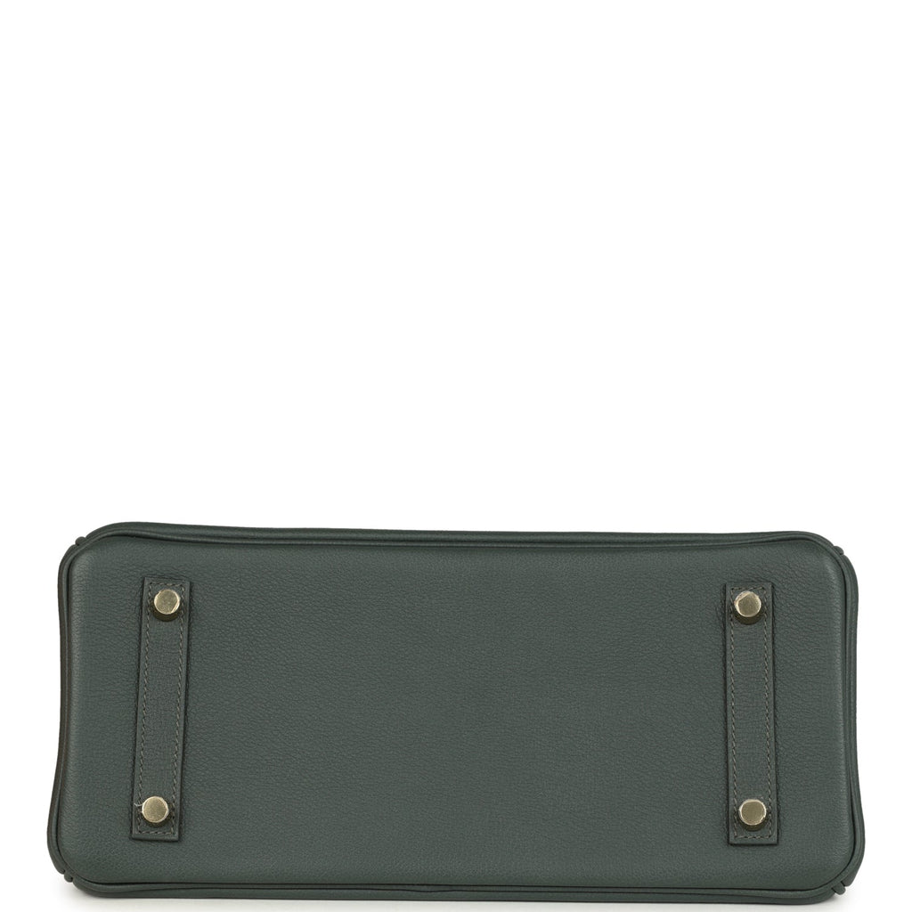 Hermes Shoulder Birkin Light 29 Vert Mangrove Evercolor Permabrass Hardware - Image 7
