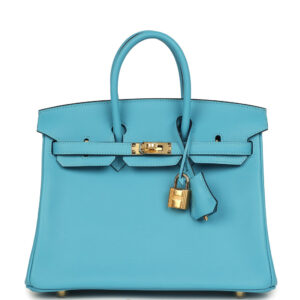 Hermes Birkin 25 Bleu Du Nord Swift Gold Hardware