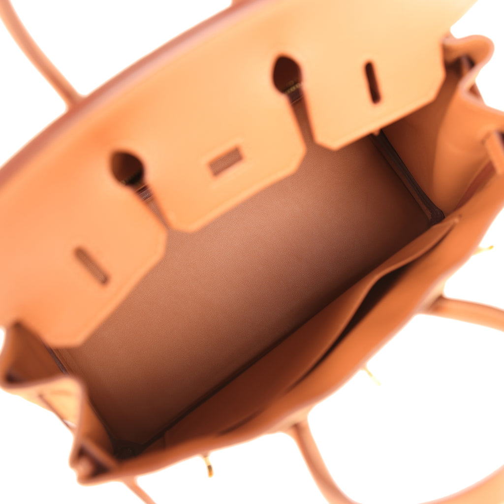 Pre-owned Hermes Birkin 25 Chamois Grizzly and Gold Swift Gold Hardware - Image 9