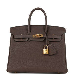 Hermes Birkin 25 Chocolat Togo Gold Hardware
