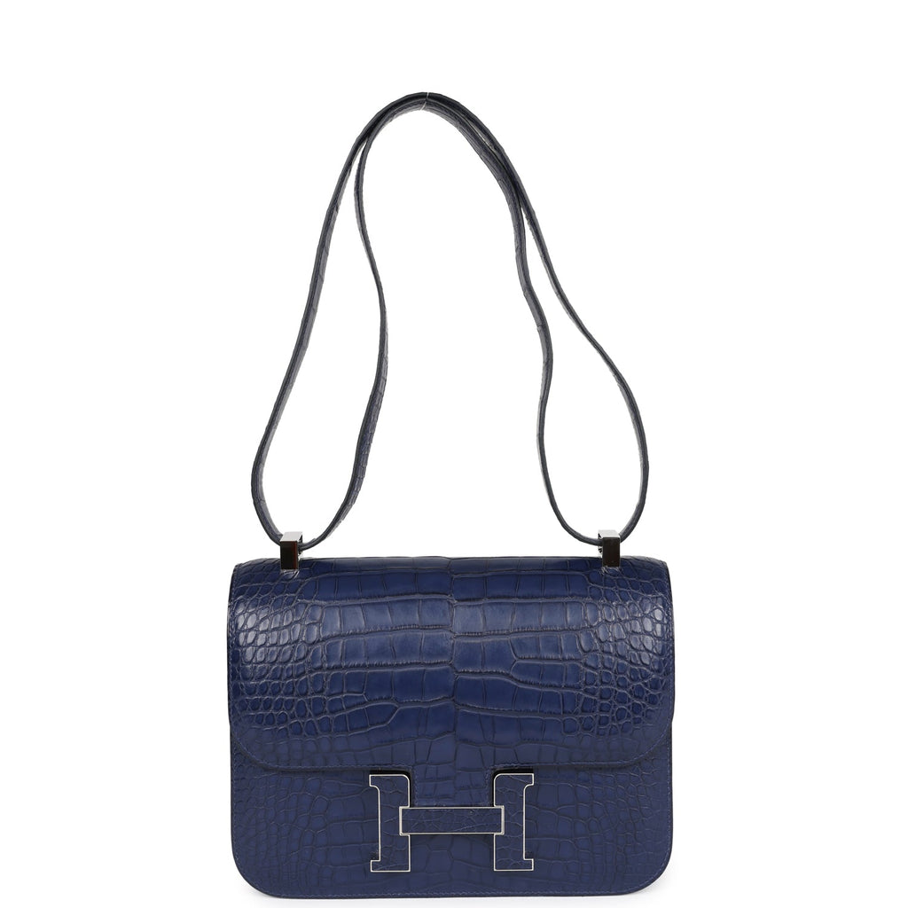 Hermes Constance 1-24 Bleu Saphir Matte Alligator Marquette Palladium Hardware - Image 8