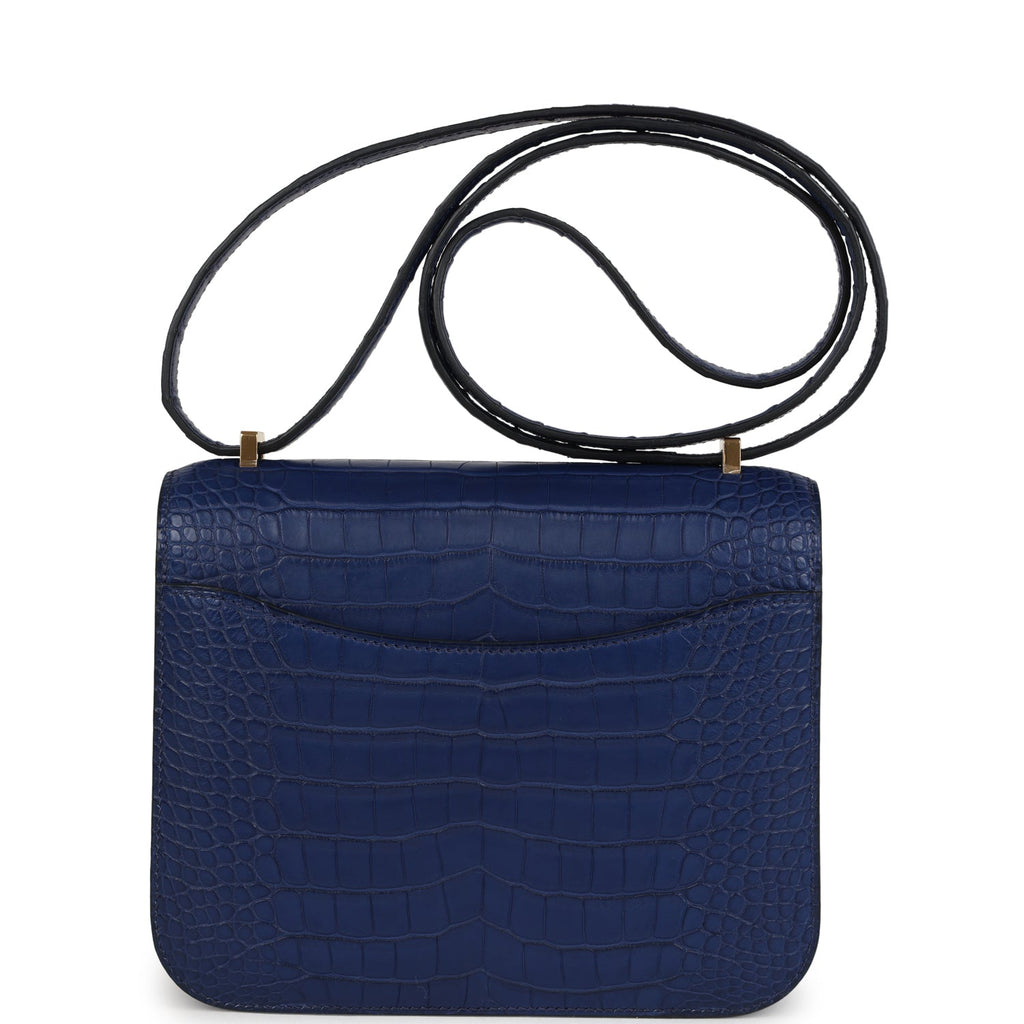 Hermes Constance 18 Bleu Saphir Matte Alligator Gold Hardware - Image 5