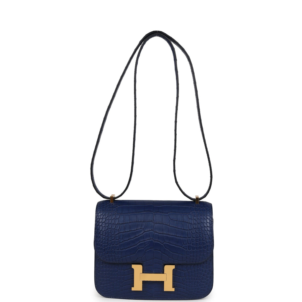 Hermes Constance 18 Bleu Saphir Matte Alligator Gold Hardware - Image 8