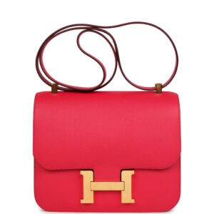 Pre-owned Hermes Constance 24 Rose Extreme Epsom Gold Hardware