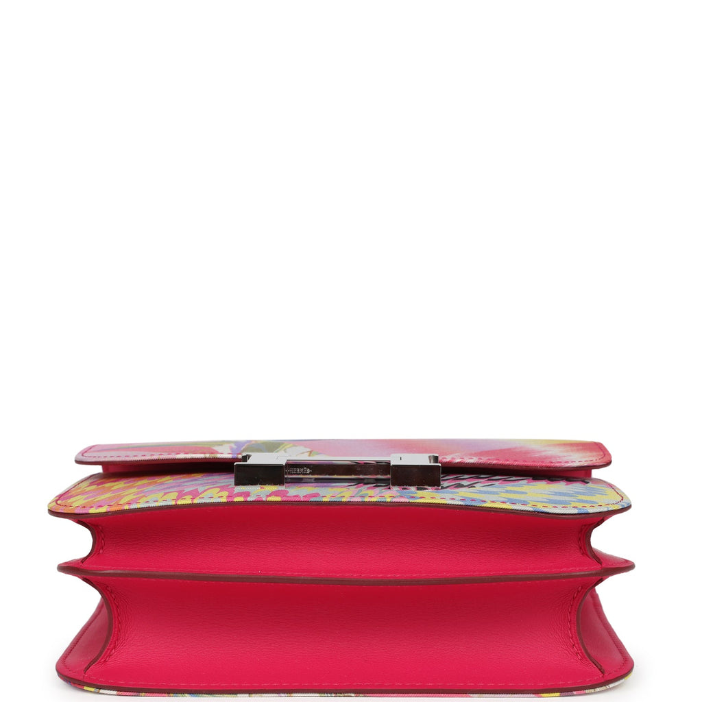 Pre-owned Hermes Constance 18 "Marble Silk" Rose Mexico Swift Palladium Hardware - Image 7