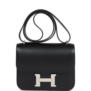 Hermes Constance 18 Black Tadelakt Palladium Hardware